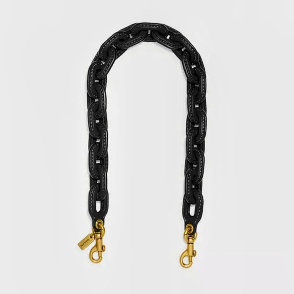 Coach Black and Gold Belt with Quilted Design